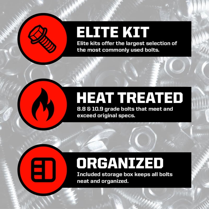 Pit Posse PP2709YA Pro Bolt Bolts Metric Assortment Motorcycle Kit 210 pc. Compatible with Yamaha WR250F WR450F YZ125 YZ250 YZ250F YZ250FX YZ450F WR YZ 2003-Current - Image 2